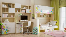 Детская комната Флёр (Белый/корпус Клен) в Уфе - ufa.katalogmebeli.com | фото 1