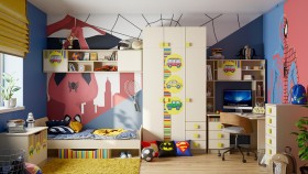 Детская комната Клаксон (Бежевый/корпус Клен) в Уфе - ufa.katalogmebeli.com | фото