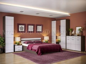 Спальня Нэнси (Венге/Белый глянец) в Уфе - ufa.katalogmebeli.com | фото