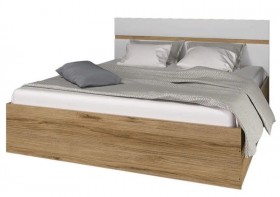 Ким кровать 1,6 (Дуб сонома/белый глянец) в Уфе - ufa.katalogmebeli.com | фото