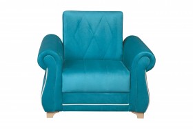 Кресло для отдыха "Порто" (велюр киви бирюза / микровельвет крем) в Уфе - ufa.katalogmebeli.com | фото 3