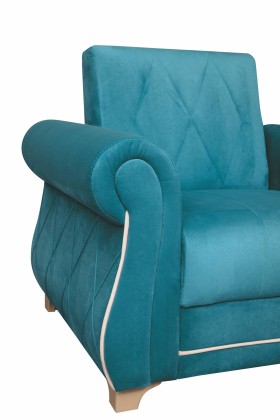 Кресло для отдыха "Порто" (велюр киви бирюза / микровельвет крем) в Уфе - ufa.katalogmebeli.com | фото 5