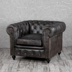 Кресло кожаное Лофт Честер (акация) в Уфе - ufa.katalogmebeli.com | фото