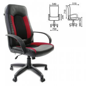 Кресло офисное BRABIX Strike EX-525 (черно-красный) в Уфе - ufa.katalogmebeli.com | фото