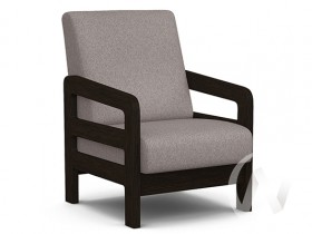 Кресло отдыха Вега-34 (венге лак/UNO ROSY-GREY) в Уфе - ufa.katalogmebeli.com | фото 1