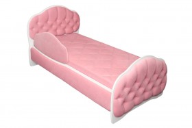 Кровать 160 Гармония 36 Светло-розовый (мягкий бортик) в Уфе - ufa.katalogmebeli.com | фото