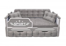 Кровать 160 серии Спорт 2 ящика 45 Серый (подушки) в Уфе - ufa.katalogmebeli.com | фото