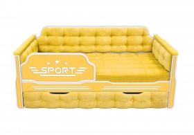 Кровать 170 серии Спорт 1 ящик 74 Жёлтый (мягкие боковые накладки) в Уфе - ufa.katalogmebeli.com | фото