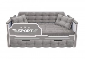 Кровать 180 серии Спорт 1 ящик 45 Серый (подушки) в Уфе - ufa.katalogmebeli.com | фото