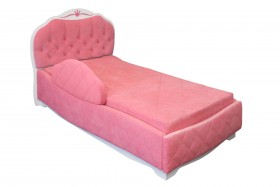 Кровать 190 Гармония Lux 36 Розовый (мягкий бортик) в Уфе - ufa.katalogmebeli.com | фото