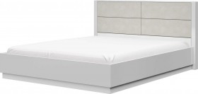 Кровать двойная 1600х2000 Вива (Белый/Белый глянец/Платина) в Уфе - ufa.katalogmebeli.com | фото