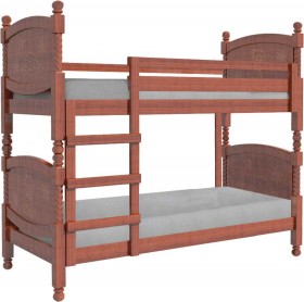 Кровать двухъярусная Валерия из массива сосны 800*1890 Орех в Уфе - ufa.katalogmebeli.com | фото