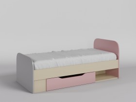 Кровать Грэйси 1650х750 (Розовый/Серый/корпус Клен) в Уфе - ufa.katalogmebeli.com | фото