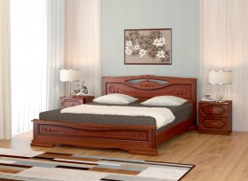 Кровать Карина-7 из массива сосны 1400*2000 Орех в Уфе - ufa.katalogmebeli.com | фото