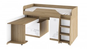 Кровать комбинированная «Оксфорд» (Ривьера/Белый с рисунком) в Уфе - ufa.katalogmebeli.com | фото 3