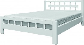 Кровать Натали-5 из массива сосны 1600*2000 Белый античный в Уфе - ufa.katalogmebeli.com | фото
