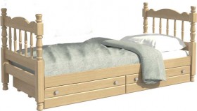 Кровать одинарная Аленка из массива сосны 800*1890 Сосна в Уфе - ufa.katalogmebeli.com | фото