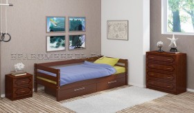 Кровать одинарная ГЛОРИЯ из массива сосны  900*2000 (Орех) в Уфе - ufa.katalogmebeli.com | фото