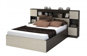 Кровать с прикроватным блоком КР 552 Спальня Basya (венге/белфорт) в Уфе - ufa.katalogmebeli.com | фото
