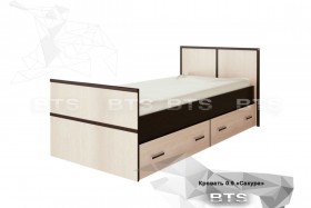 Кровать Сакура с настилом и ящиками 0,9 (Венге/Лоредо) в Уфе - ufa.katalogmebeli.com | фото