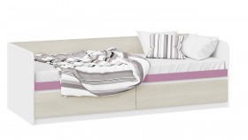 Кровать «Сканди» с 2 ящиками Дуб Гарден/Белый/Лиловый в Уфе - ufa.katalogmebeli.com | фото