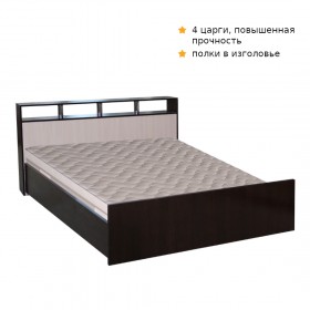 Кровать ТРОЯ 900 Венге-Дуб бел. в Уфе - ufa.katalogmebeli.com | фото 1