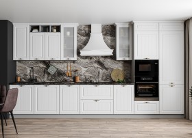 Модульная кухня Империя 1,8 м (Белый Эмалит/Серый) в Уфе - ufa.katalogmebeli.com | фото