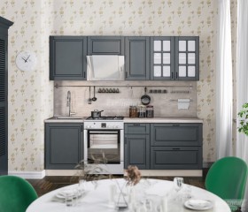 Кухня Регина 24 2,4 м (Серый матовый/Белый) в Уфе - ufa.katalogmebeli.com | фото