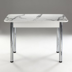 Кухонный стол 1100*700/400 ф 2 Пластик, мрамор белый в Уфе - ufa.katalogmebeli.com | фото
