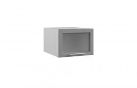 Квадро ГПГС 500 шкаф верхний горизонтальный глубокий со стеклом (Железо/корпус Серый) в Уфе - ufa.katalogmebeli.com | фото