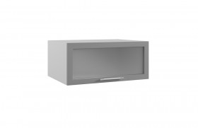 Квадро ГПГС 800 шкаф верхний горизонтальный глубокий со стеклом (Нарцисс/корпус Серый) в Уфе - ufa.katalogmebeli.com | фото