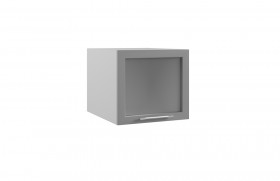 Квадро ГВПГС 500 шкаф верхний горизонтальный глубокий со стеклом высокий (Железо/корпус Серый) в Уфе - ufa.katalogmebeli.com | фото