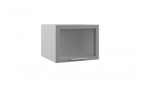 Квадро ГВПГС 600 шкаф верхний горизонтальный глубокий со стеклом высокий (Железо/корпус Серый) в Уфе - ufa.katalogmebeli.com | фото