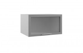 Квадро ГВПГС 800 шкаф верхний горизонтальный глубокий со стеклом высокий (Железо/корпус Серый) в Уфе - ufa.katalogmebeli.com | фото