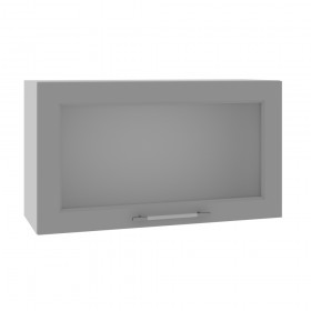 Квадро ВПГС 800 шкаф верхний горизонтальный со стеклом высокий (Железо/корпус Серый) в Уфе - ufa.katalogmebeli.com | фото