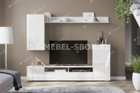 Мебель для гостиной МГС 4 (Белый/Белый глянец) в Уфе - ufa.katalogmebeli.com | фото