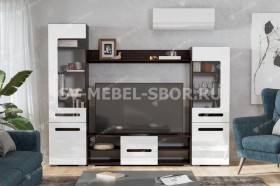 Мебель для гостиной МГС 6 (Исполнение 1/Венге/Белый глянец) в Уфе - ufa.katalogmebeli.com | фото 1