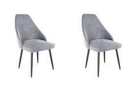Набор стульев Милан 2 шт (серый велюр/черный) в Уфе - ufa.katalogmebeli.com | фото