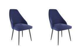 Набор стульев Милан 2 шт (синий велюр/черный) в Уфе - ufa.katalogmebeli.com | фото