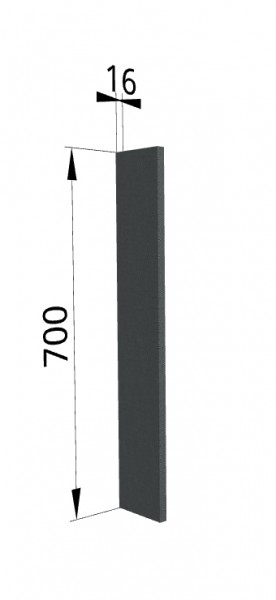 Панель торцевая ПТ 400 Квадро (для шкафа торцевого верхнего) Железо в Уфе - ufa.katalogmebeli.com | фото