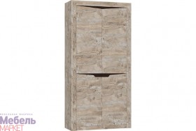 Шкаф 2-х створчатый комбинированный Хилтон (Дуб юкон/Гранж) в Уфе - ufa.katalogmebeli.com | фото