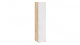 Шкаф для белья с 1 глухой дверью «Эмбер» Яблоня Беллуно/Белый глянец в Уфе - ufa.katalogmebeli.com | фото