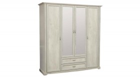 Шкаф для одежды "Сохо" (бетон пайн белый/2 ящика/зеркало) в Уфе - ufa.katalogmebeli.com | фото