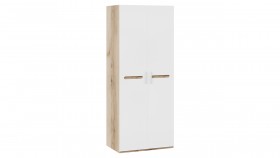 Шкаф для одежды с 2-мя дверями «Фьюжн» Дуб Делано/Белый глянец в Уфе - ufa.katalogmebeli.com | фото