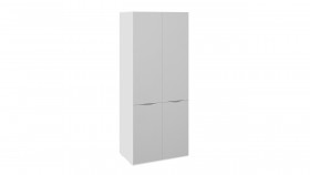 Шкаф для одежды с 2 зеркальными дверями «Глосс» (Белый глянец) в Уфе - ufa.katalogmebeli.com | фото
