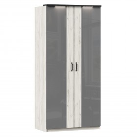 Техно ЛД 678.130.000.007 Шкаф 2-хстворчатый с комбинированными дверями (Дуб Крафт белый/Серый шифер) в Уфе - ufa.katalogmebeli.com | фото