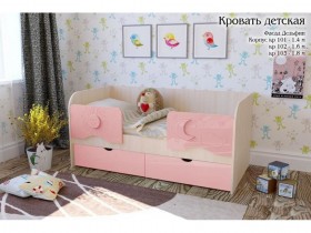 Соня Кровать детская 2 ящика 1.6 Розовый глянец в Уфе - ufa.katalogmebeli.com | фото