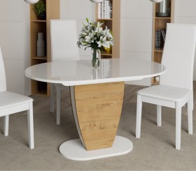 Стол обеденный «Монреаль» Тип 1 (Белый глянец/Бунратти) в Уфе - ufa.katalogmebeli.com | фото
