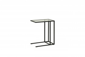 Стол приставной Скандик 42.24 (со стеклом) (металл: черный) в Уфе - ufa.katalogmebeli.com | фото