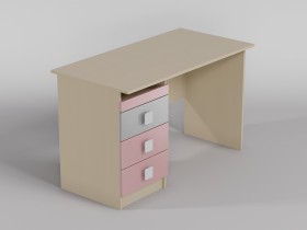 Стол (прямая столешница) Грэйси (Розовый/Серый/корпус Клен) в Уфе - ufa.katalogmebeli.com | фото